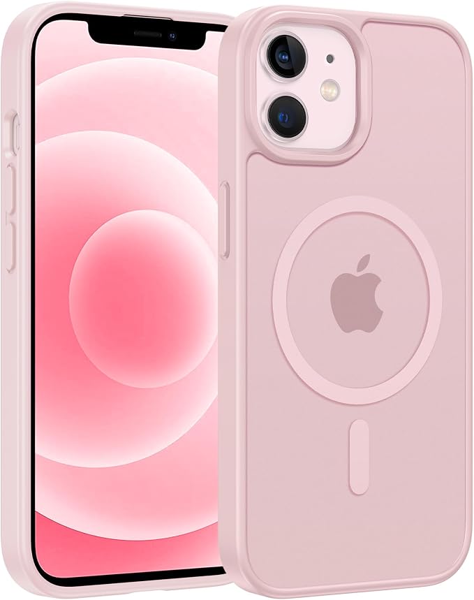 FNTCASE for iPhone 12 Phone Case: for iPhone 12 Pro Magnetic Matte Textured Military Grade Drop Protection Translucent Cell Cover - Slim Durable Shockproof Protective Bumper