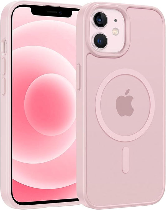 FNTCASE for iPhone 12 Phone Case: for iPhone 12 Pro Magnetic Matte Textured Military Grade Drop Protection Translucent Cell Cover - Slim Durable Shockproof Protective Bumper