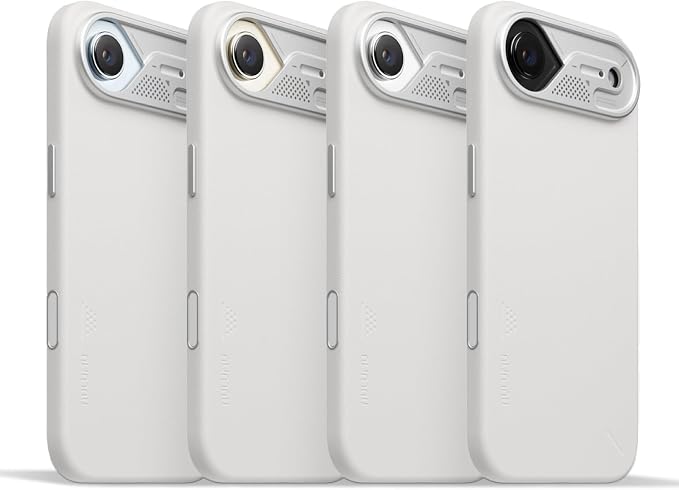 Aulumu A17 Vegan Leather iPhone Air Case | Camera Control | Luxury Comfort | Compatible with MagSafe | Complete Wrap-Around - White