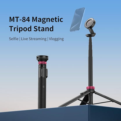 Ulanzi MT-84 Phone Tripod, 61" Magnetic Selfie Stick With Remote for iPhone 15/14/13/12 Series, Extendable Cell Phone Stand, Portable iPhone Holder for Selfie/Photo/Live/Vlog