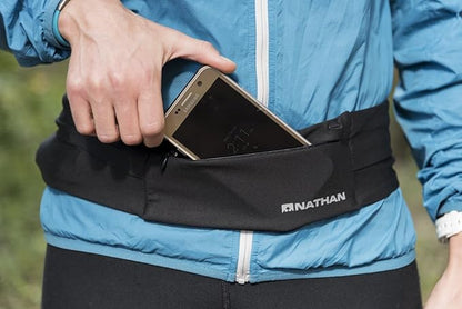 Nathan Zipster Running Belt.Bounce Free Waist Pack. Pockets with Zippers. Runners Fanny Pack. Fits All iPhones, Android, Samsung etc. for Men and Women