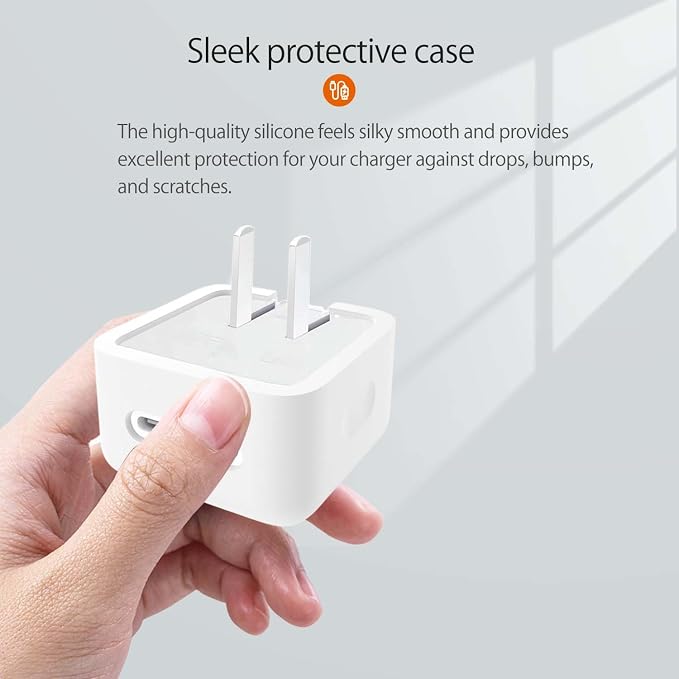 Case for Apple 35W Power Adapter,NOUKAJU Silicone Protective Cover,Drop-Proof,Scratch-Proof,Shock-Proof,Protective Case for Apple 35W Charger(White)