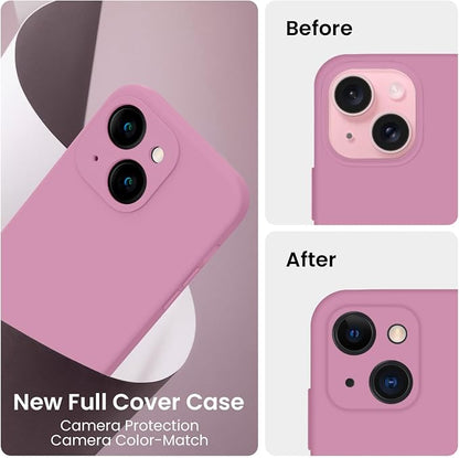 FireNova Designed for iPhone 15 Case, Silicone Upgraded [Camera Protection] Phone Case, Soft Anti-Scratch Microfiber Lining Inside, 6.1 inch, Lilac Purple