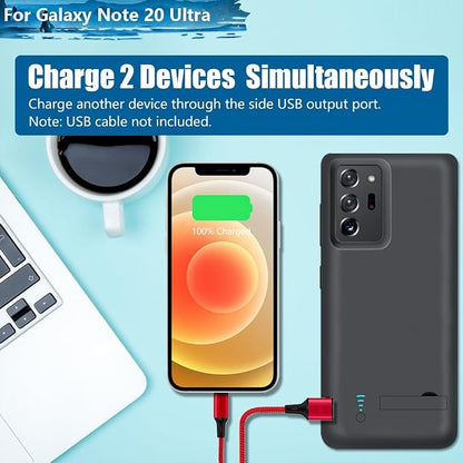 Sitong Battery Case for Samsung Galaxy Note 20 Ultra 5G, 6000mAh Rechargeable Extended Battery Charging Charger Case, Add 100% Extra Juice, Not Compatible with Galaxy S20 Ultra Black