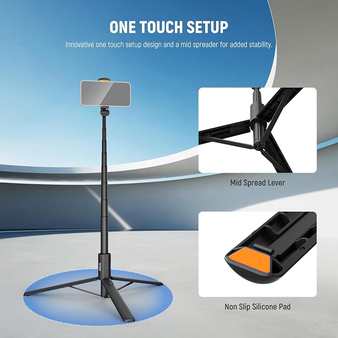 NEEWER Entry Level Version 16-71" Selfie Stick Tripod Compatible with iPhone Android, Portable Cell Phone Travel Stand Camera Holder with Remote for TikTok Video Recording Streaming Filming, PA988