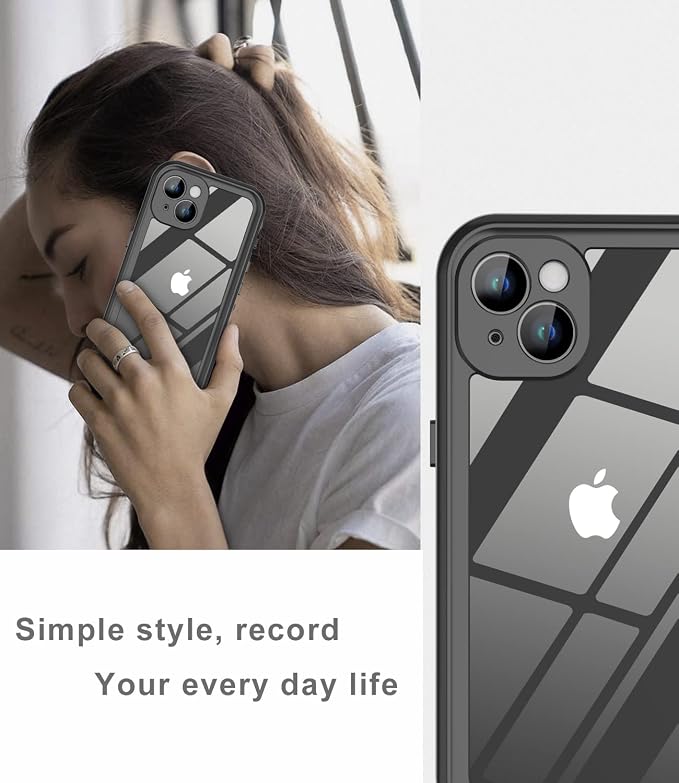 Design for iPhone 13 Waterproof Case, Full Body Shockproof Case for iPhone 13 Case with Screen Protector, Dust Proof Phone Case Cover for iPhone 13 6.1 inch (Black)