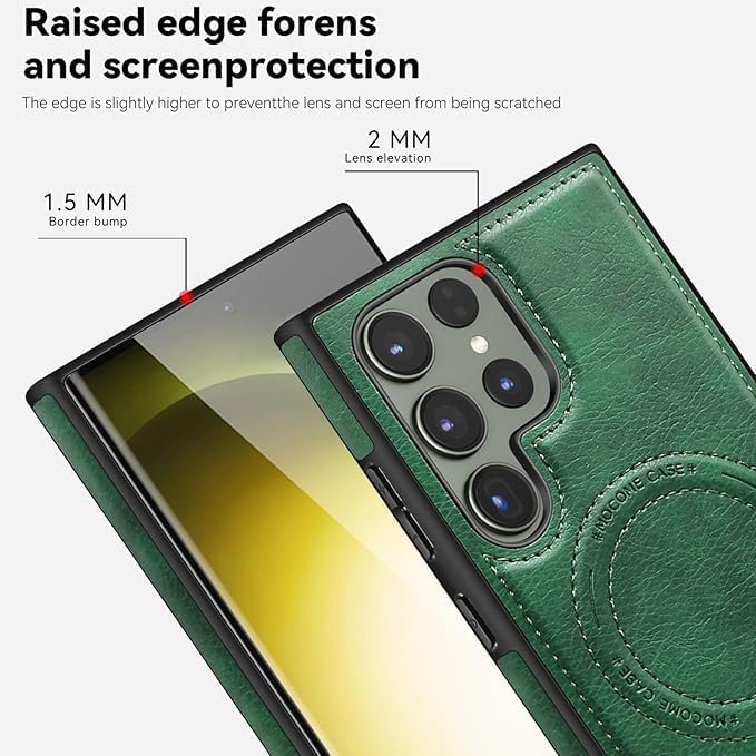 Case for Samsung Galaxy S25 Ultra/S25 Plus/S25,Magnetic Wireless Charging Phone Case with Fold Kickstand Slim Leather Cover (Brown,S25)