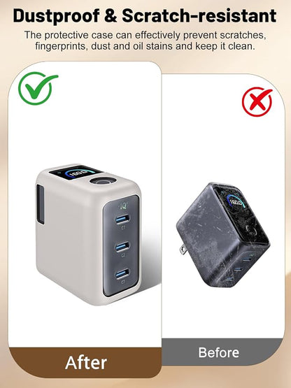 Silicone Protective Case for Anker Prime 160W USB-C Charger , Full-Body Protective Cover with Precise Cutouts, Shockproof Dustproof Charging Block Protector Sleeve & Scratch-Resistant Sleeve (Grey)