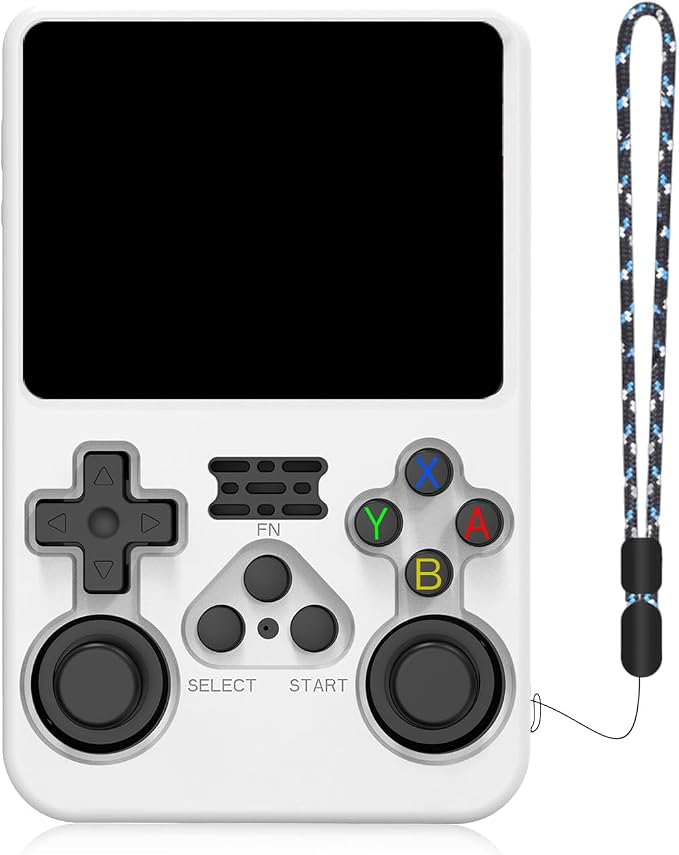Silicone Protective Case for Anbernic R36S Game Console, Full-Body Protective Cover with Precise Cutout, Shockproof Dustproof Protector Sleeve & Scratch-Resistant Sleeve (White)