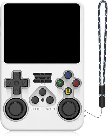 Silicone Protective Case for Anbernic R36S Game Console, Full-Body Protective Cover with Precise Cutout, Shockproof Dustproof Protector Sleeve & Scratch-Resistant Sleeve (White)