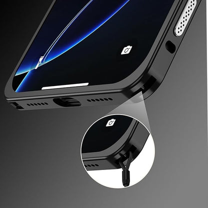 Thin Metal Frame Heat Dissipation Case with Lens Protector Slim Hard Titanium Shockproof for iPhone 17/16/15/14 /13 (Black,for iPhone17 Plus)