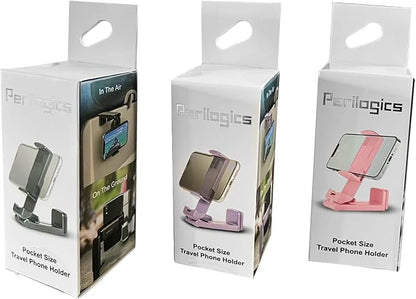 Perilogics Airplane Phone Holder Mount Universal in Flight Hands Free Viewing with Multi-Directional Dual 360 Degree Rotation (Lavender)
