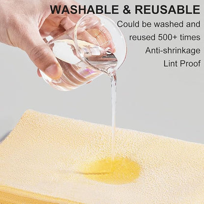 100 PCS Glasses Clean Cloth Suede, Lens Clean Cloth for Lenses, Glasses, Screens, Cameras, iPad, iPhone, Eyeglasses (6"x7", 100PCS/Light Yellow)