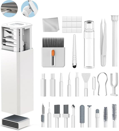 34-in-1 Phone and Laptop Cleaning Kit - Multi-Function PC Electronic Cleaner for iPhone,iPad,MacBook,Keyboard, AirPods,Speakers, and Earbuds.Portable kit Suitable for Cleaning Chargers and Cables.