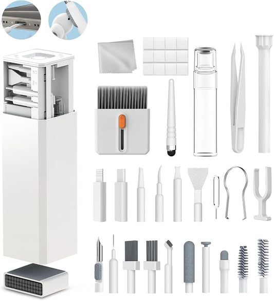 34-in-1 Phone and Laptop Cleaning Kit - Multi-Function PC Electronic Cleaner for iPhone,iPad,MacBook,Keyboard, AirPods,Speakers, and Earbuds.Portable kit Suitable for Cleaning Chargers and Cables.