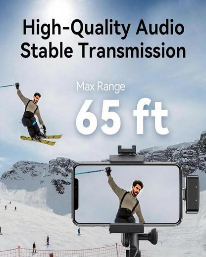 Wireless Lavalier Mini Microphone for iPhone/Android, Noise Canceling USB C Lavalier Microphone for Android iPhone Video Recording Vlogging TikTok, Magnetic Lapel Mic with Charging Case
