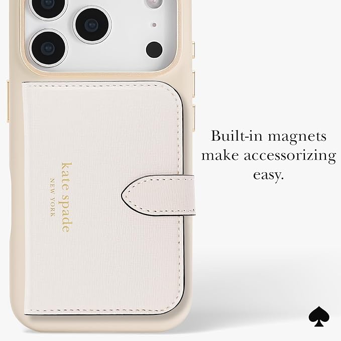 kate spade new york iPhone 17 Pro Case - Compatible with MagSafe - Designer Phone Case - Icon Perfect Beige
