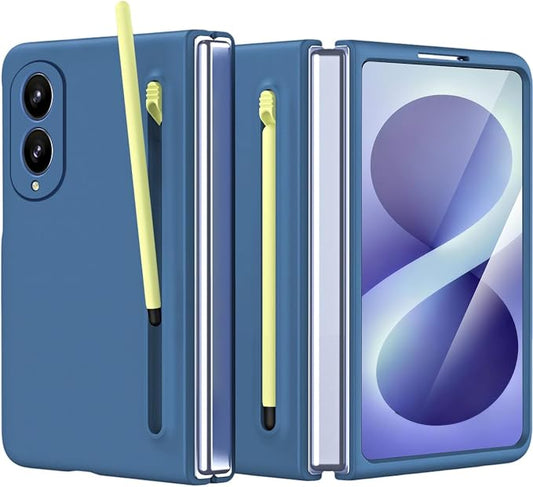 NINKI Stylus Pen for Samsung Galaxy Fold 8 Case with Built-in Screen Protector,Stylus Pen Holder Heavy Duty Rugged Dustproof Pen Storage Matte Case for Galaxy Fold 8 SkyBlue