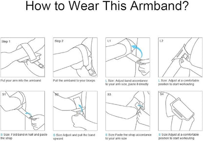 JEMACHE Armband for Samsung Galaxy S26 S25 S24 S23 S22 Ultra/Plus/FE, Gym Running Workouts Arm Band with Earbuds Holder (Black)