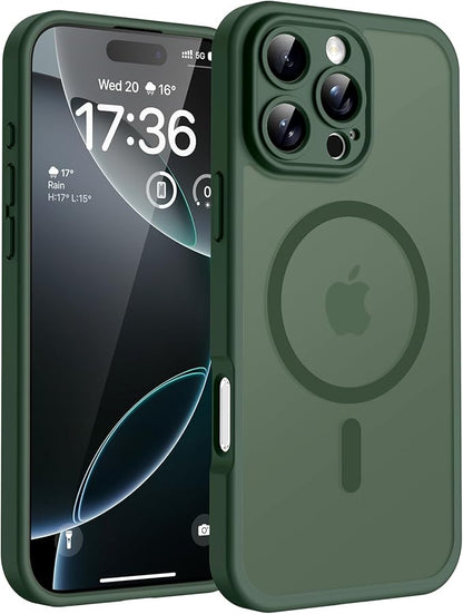 TOCOL for iPhone 16 Pro Max Phone Case Compatible with Magsafe Full Camera Protection Drop Protection Magnetic Translucent Matte Back Bumper Phone Case for 16 Pro Max 6.9-Inch (Alpine Green) | Drop Protection, Magnetic, Translucent, Matte Back