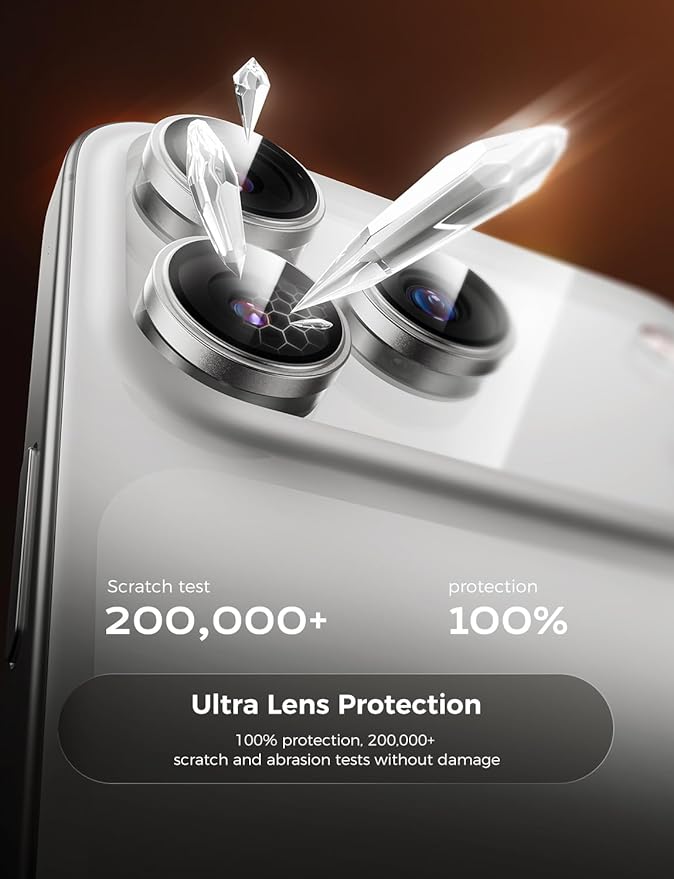 MAGIC JOHN for iPhone 17 Pro Max/17 Pro Camera Lens Protector [Alignment Kit&1:1 Invisible Fit] 9H Aerospace Tempered Glass, Ultra HD, Metal Individual Ring，Case Friendly, Set of 2,Sliver