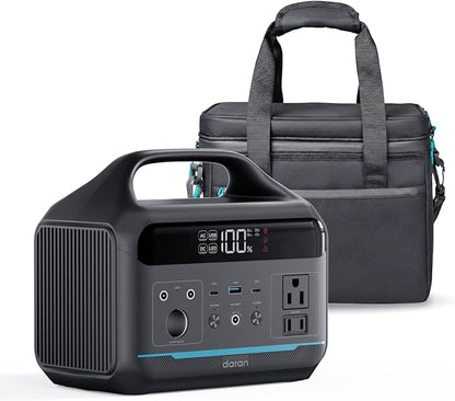 Portable Power Station 192Wh(60,000mAh) with Bag, 300W (600W surge)Power Bank LiFePO4 Battery Backup, Compact Solar Generator 8-Port Design w/2 AC Outlets for Home,RV, Hurricane, Camping,Emergency