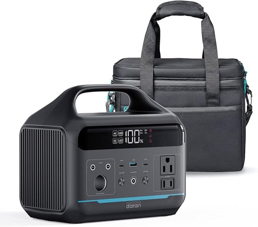 Portable Power Station 192Wh(60,000mAh) with Bag, 300W (600W surge)Power Bank LiFePO4 Battery Backup, Compact Solar Generator 8-Port Design w/2 AC Outlets for Home,RV, Hurricane, Camping,Emergency