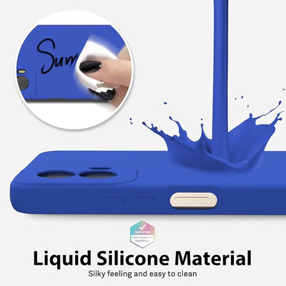 oakxco for Motorola Moto G Power 5G 2024 Phone Case Liquid Silicone, Thin Slim Soft Rubber Gel TPU Plain Simple Cover for Women Girl Cute, Matte Solid Color, Royal Blue