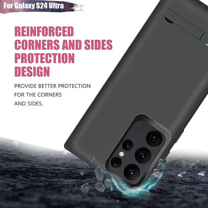 Battery Case for Samsung Galaxy S24 Ultra, 5000mAh Rechargeable Extended Battery Charging Charger Case, Add 100% Extra Juice, Not Compatible with S24 or S24+ (6.8 inch) Black