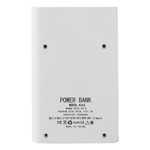ABS Portable DIY Battery Case Kit for Charging, DIY Power Bank for All Mobile Phone, Black, 5V2A Output, Model, 85g (White)