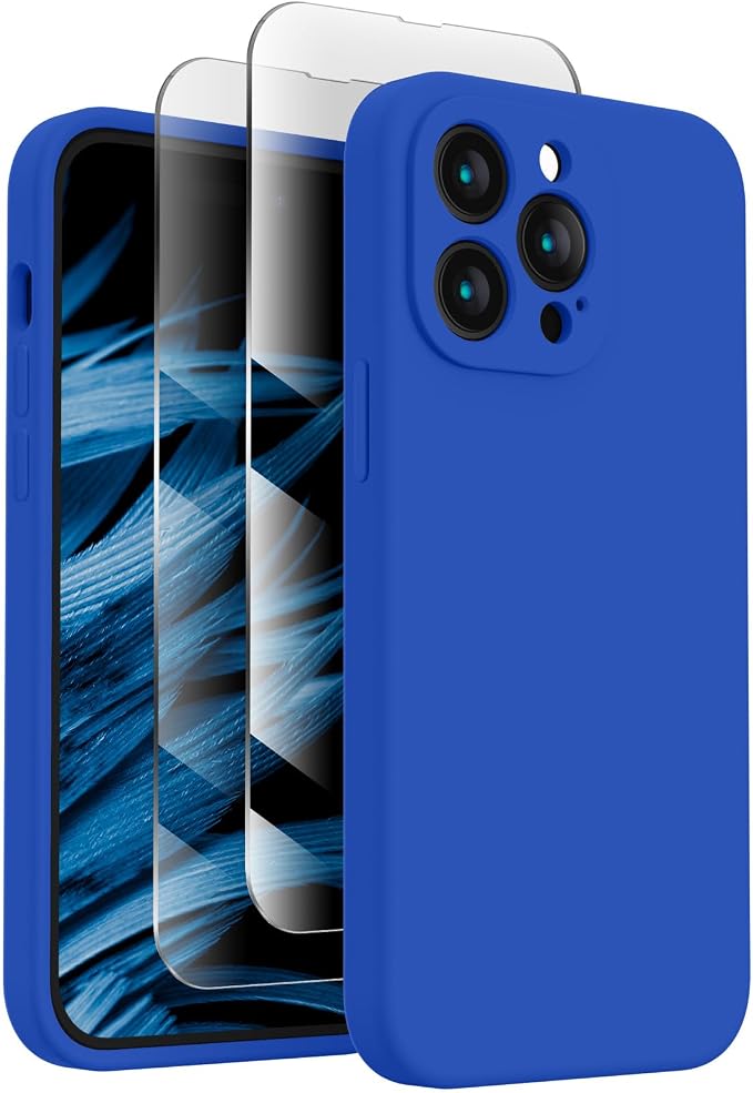 FireNova Designed for iPhone 14 Pro Max Case, Silicone Upgraded [Camera Protection] Case, Soft Anti-Scratch Microfiber Lining Inside, 6.7 inch, Klein Blue