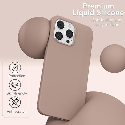 for iPhone 13 Pro Max Case Silicone Compatible with Magsafe Case, Ultra Slim Thin Magnetic Phone Cases Mag Safe, Cute Soft Rubber Gel TPU Matte Plain Wireless Charging Cover for Women, Brown