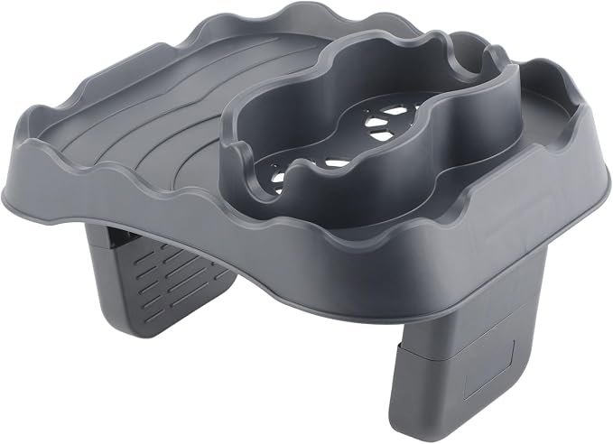 Mumusuki Hot Tub Table Tray, Attachable Cup Holder for Spa Wall, Pool and Hot Tub Accessory Shelf Drinks Snacks Phone Holder for Spa Bathtub(Grey)