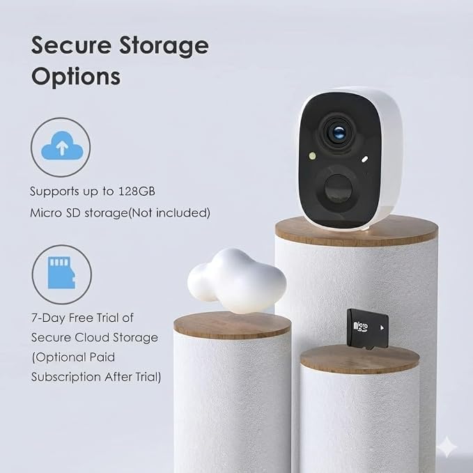 GMK Solar Security Camera Wireless Outdoor, with Solar Panel 2K Color Night Vision Motion Detection 2-Way Talk Battery Powered 3MP WiFi Home Indoor Camera IP65 Weatherproof Cloud/SD Storage