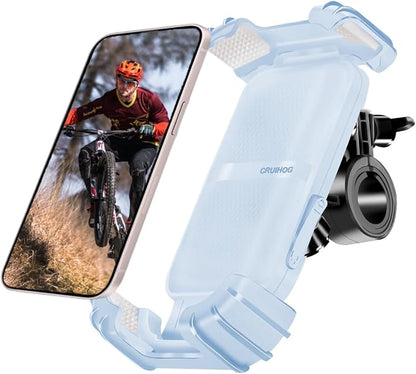 Bicycle Cell Phone Holder,Handlebar Motorcyle Bike Phone Holder,Handlebar Phone Clamp,1s Lock & Ultra-Stable,Silicone Wrapped Phone Mount,Phone Stand for E-Bike,Scooter,Stroller,ATV
