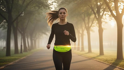 GOX Running Belt Small Waist Packs Slim Fanny Pack for Women Lightweight Waterproof Hip Pack Money Safe Bag in Pants Phone Holder Ultra Running Pouch (green)