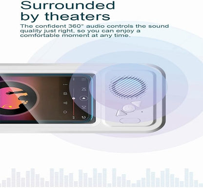 Shower Phone Holder Waterproof with Bluetooth Speaker | 2026 New IPX6 Anti-Fog, 480° Rotatable | Bathroom Case with Speaker Holes | Fits 4-7" Cell Phones & iPhone | Bathroom Wall Mirror