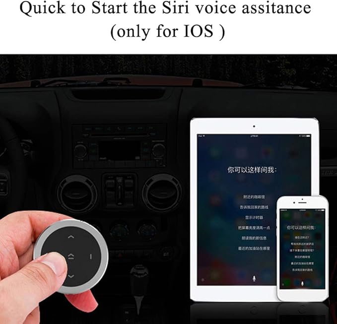 Polarlander Car Wireless Bluetooth Remote Controller Phone Car Kit Steering Wheel Remote Controller Receiver CR2032 Battery for iOS Android