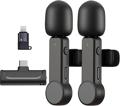 Wireless Lavalier Microphone for iPhone 15 Android iPad - Cordless USB-C Mic for Video Recording Vlog, Crystal Clear Sound, Noise Reduction