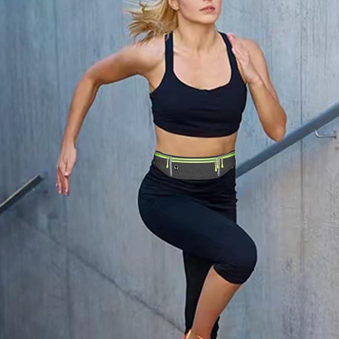 Waist pack sport running Belt Pack with adjustable Strap for running hiking travel outdoors sport (Grey, 4 Pockets)