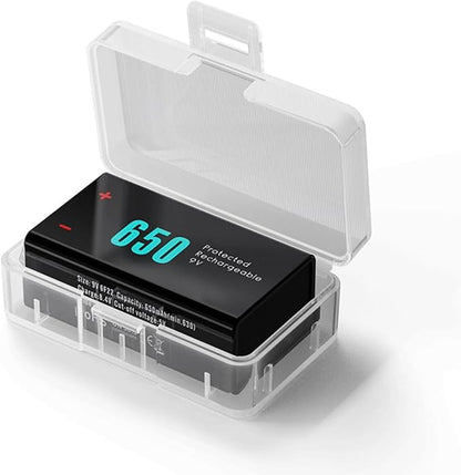 Heyiarbeit Battery Organizer Box PP Battery Storage Case Battery Holder Storage for 9V Carrying Battery Transparent 5Pcs