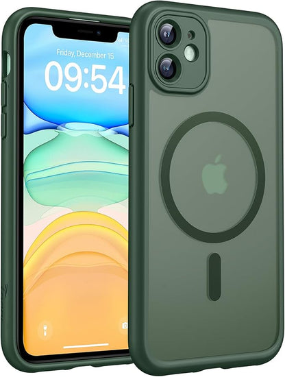 TOCOL for iPhone 11 Case, Compatible with Magsafe, Full Camera Protection, Built-in Magnets, Drop Protection, Translucent Matte Phone Case for iPhone 11 6.1 inch (Alpine Green)