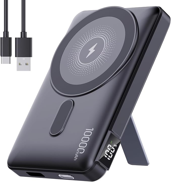 2026 Latest Magnetic Wireless Portable Charger Power Bank - 10000mAh 22.5W PD Fast Max Charging with Built-in LED Display, Magnetic Battery Pack for iPhone 17/16/15/14/13/12/Pro/Mini/Pro Max