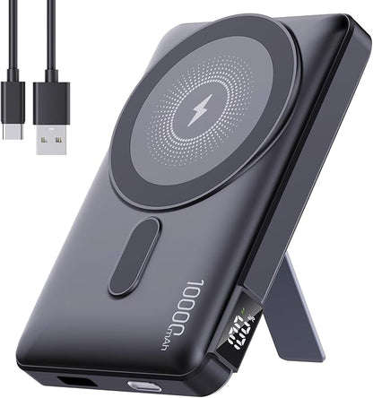 2026 Latest Magnetic Wireless Portable Charger Power Bank - 10000mAh 22.5W PD Fast Max Charging with Built-in LED Display, Magnetic Battery Pack for iPhone 17/16/15/14/13/12/Pro/Mini/Pro Max