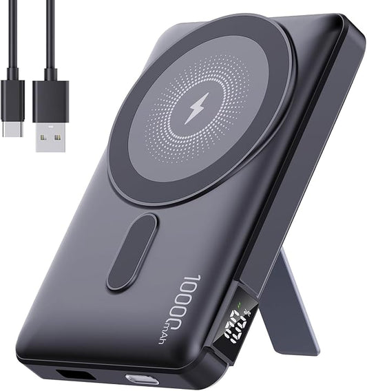2026 Latest Magnetic Wireless Portable Charger Power Bank - 10000mAh 22.5W PD Fast Max Charging with Built-in LED Display, Magnetic Battery Pack for iPhone 17/16/15/14/13/12/Pro/Mini/Pro Max