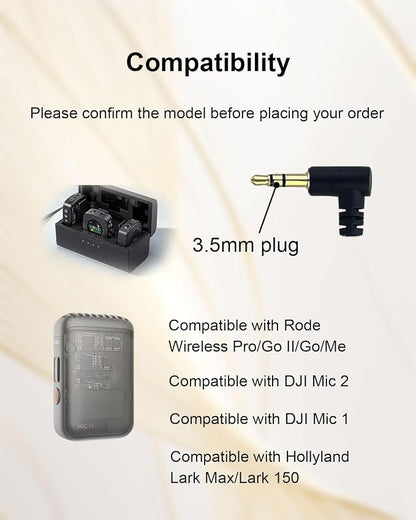 Lavalier Lapel Microphone for DJI MIC 1/2 for Rode GO II Wireless Transmitter, L-Shaped Angle 3.5mm Plug Omnidirectional Condenser Wired Mic with Wind Muff for YouTube Vlog Interview,1.5M