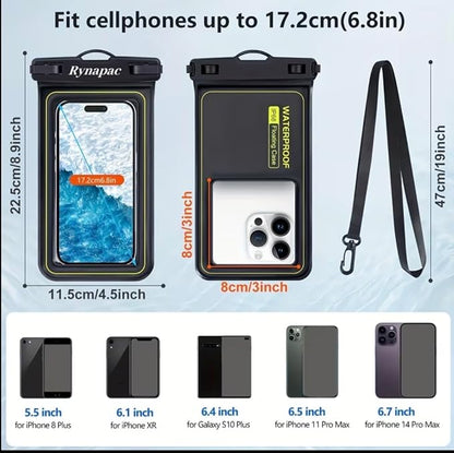 Waterproof Floating Phone Pouch, IPX8, Up to 6.8 in, Compatible with iPhone 15 Pro Max, Samsung S24, Universal Grey