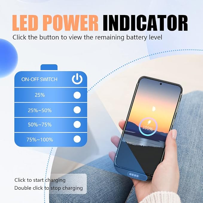 [Upgraded Battery Case for Samsung Galaxy S23, 5000mAh Rechargeable Extended Battery Charging Charger Case, Add 100% Extra Juice (6.1 Inches) Black