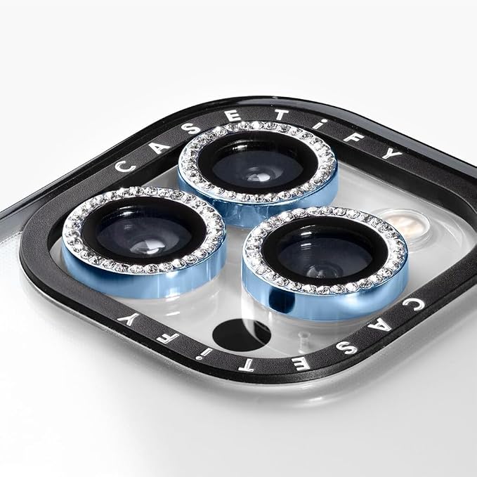 CASETiFY Camera Lens Gem [Easy Application] for iPhone 16 Pro / 16 Pro Max - Baby Blue