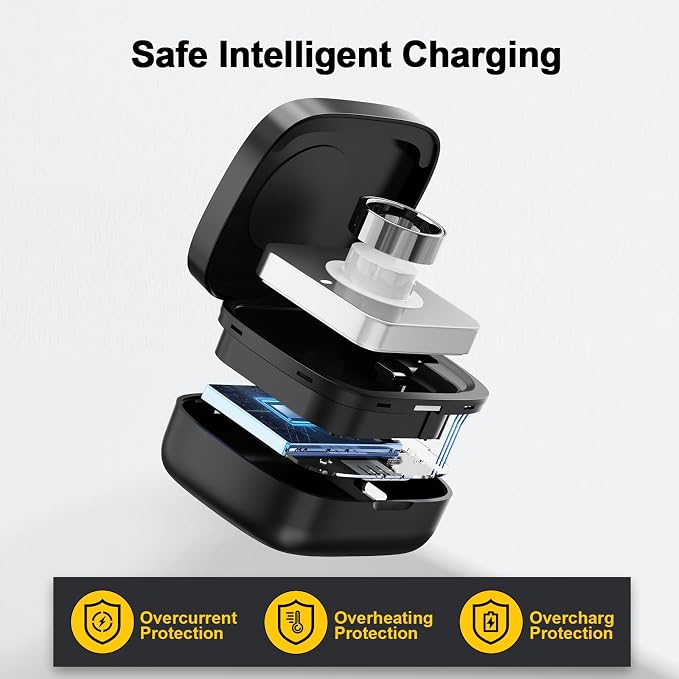 Wireless Charging Case for Oura Ring Gen 4 & 3 Charger, 1000mAh Portable Travel Power Station Fits All-Sized Oura Ring 4 & 3, 30-Day Runtime (Official Charger NOT Included)(Black)